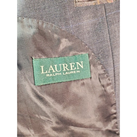 Lauren Ralph Lauren Blazer Coat Mens Size 44L Gray Single Breasted Two Button - Picture 12 of 14